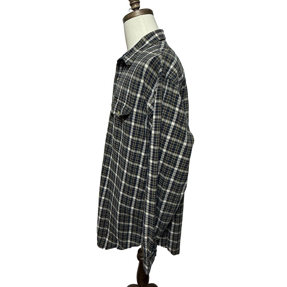 Columbia Shirt Mens XXL Green Blue White Plaid Button Up Long Sleeve Outdoors - Picture 6 of 9
